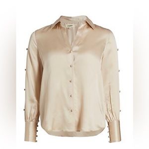 NWT L’agene Jordy Silk Blouse in Champagne